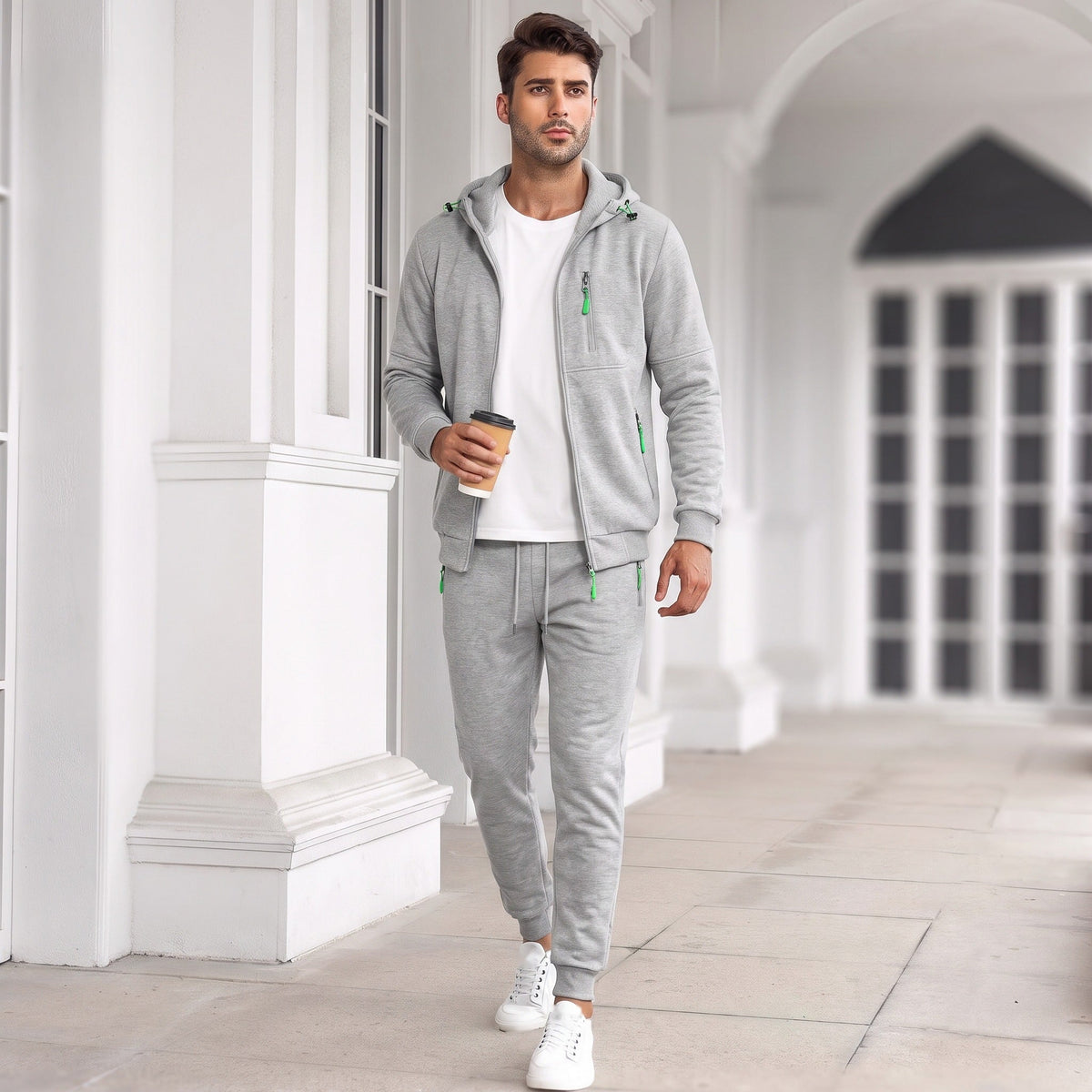 Jogginganzug Herren mit Reißverschlusstaschen | Zip Hoodie | 4 Farben