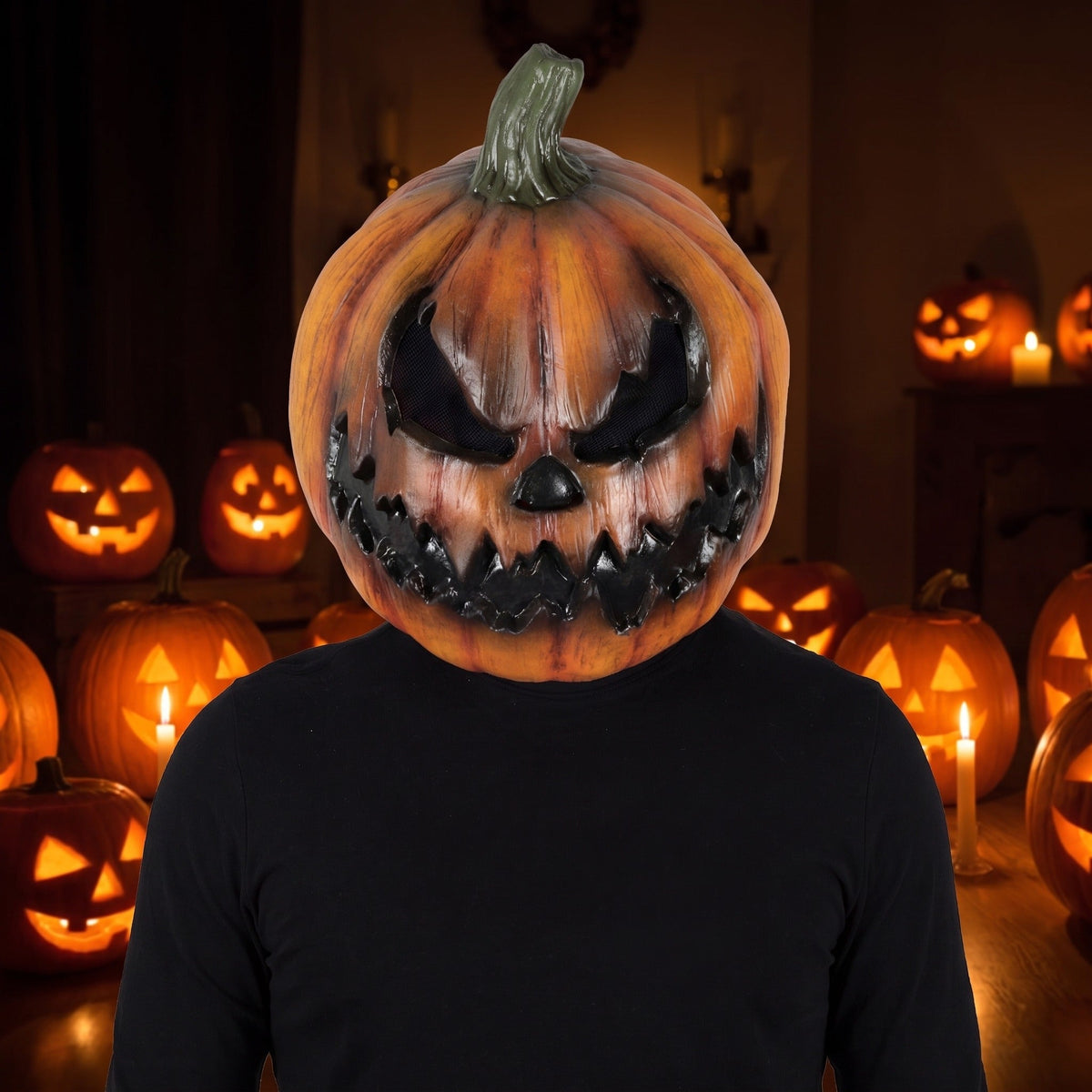 Kürbis Maske | Böser Kürbiskopf | Latex | Vollkopf | Halloween
