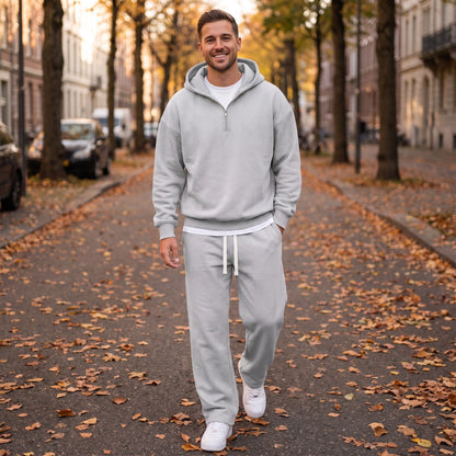 Halfzip Jogginganzug Herren | Weite Jogginghose | 3 Farben-Chaps Herrenmode