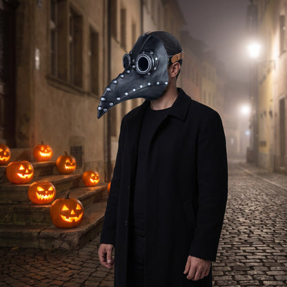 Pestarzt Schnabelmaske | Nieten | Brillenaugen | Schnallenriemen