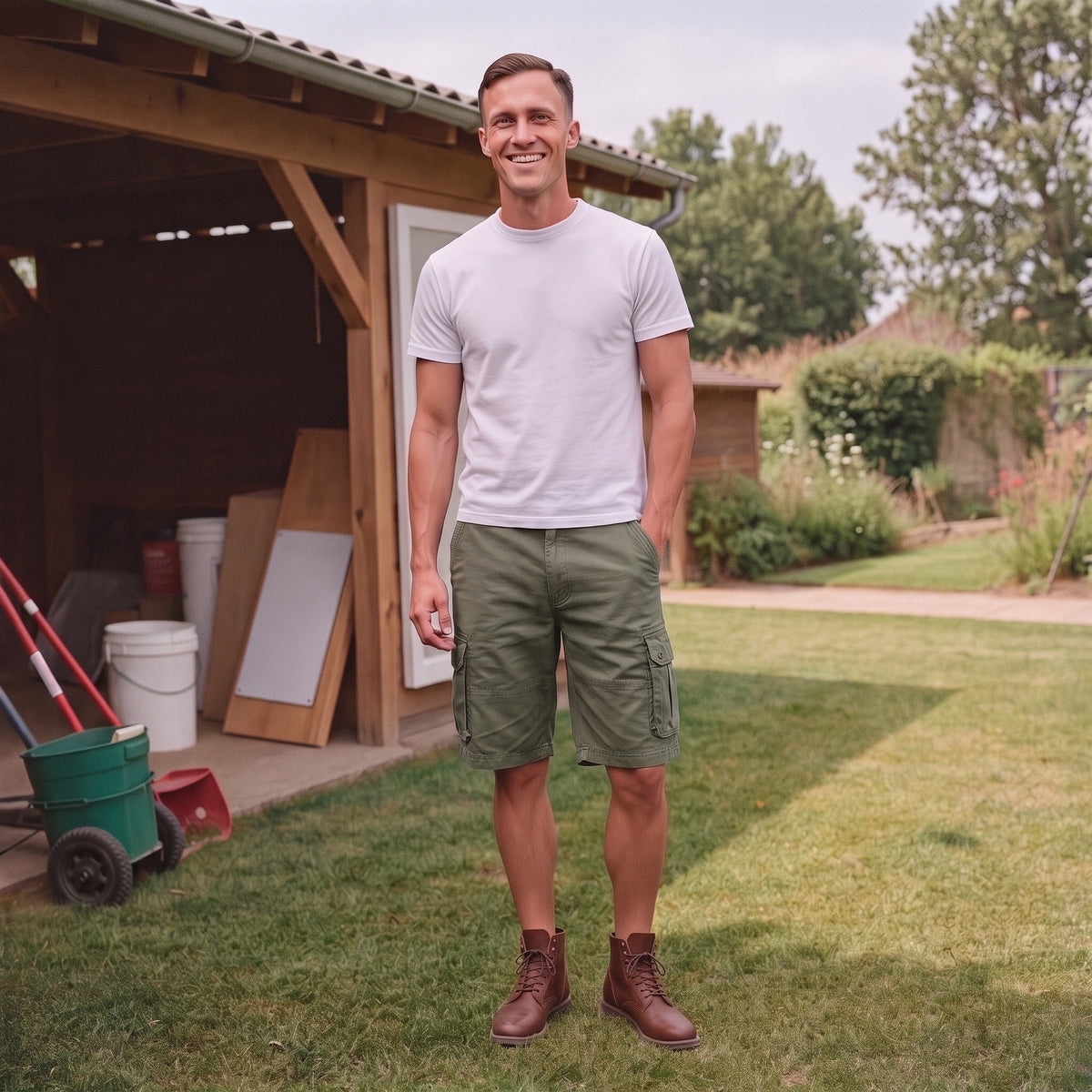 Bermudashorts Herren | Cargo | Baumwolle | Knielang