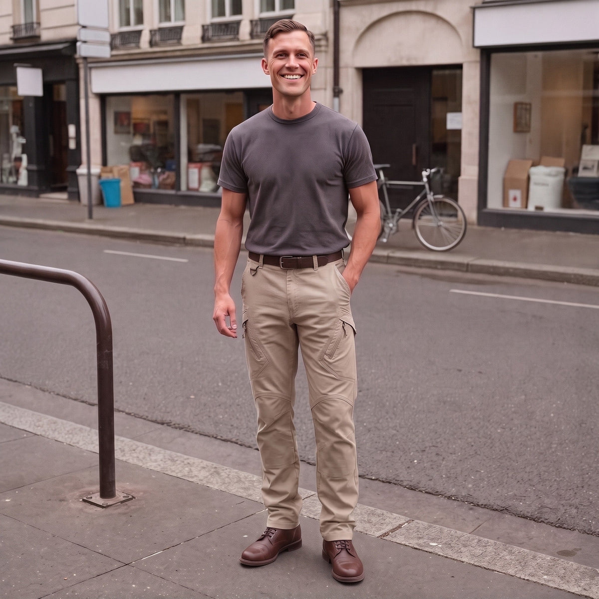 Outdoorhose Herren | Stretch | Canvas | Cargotaschen