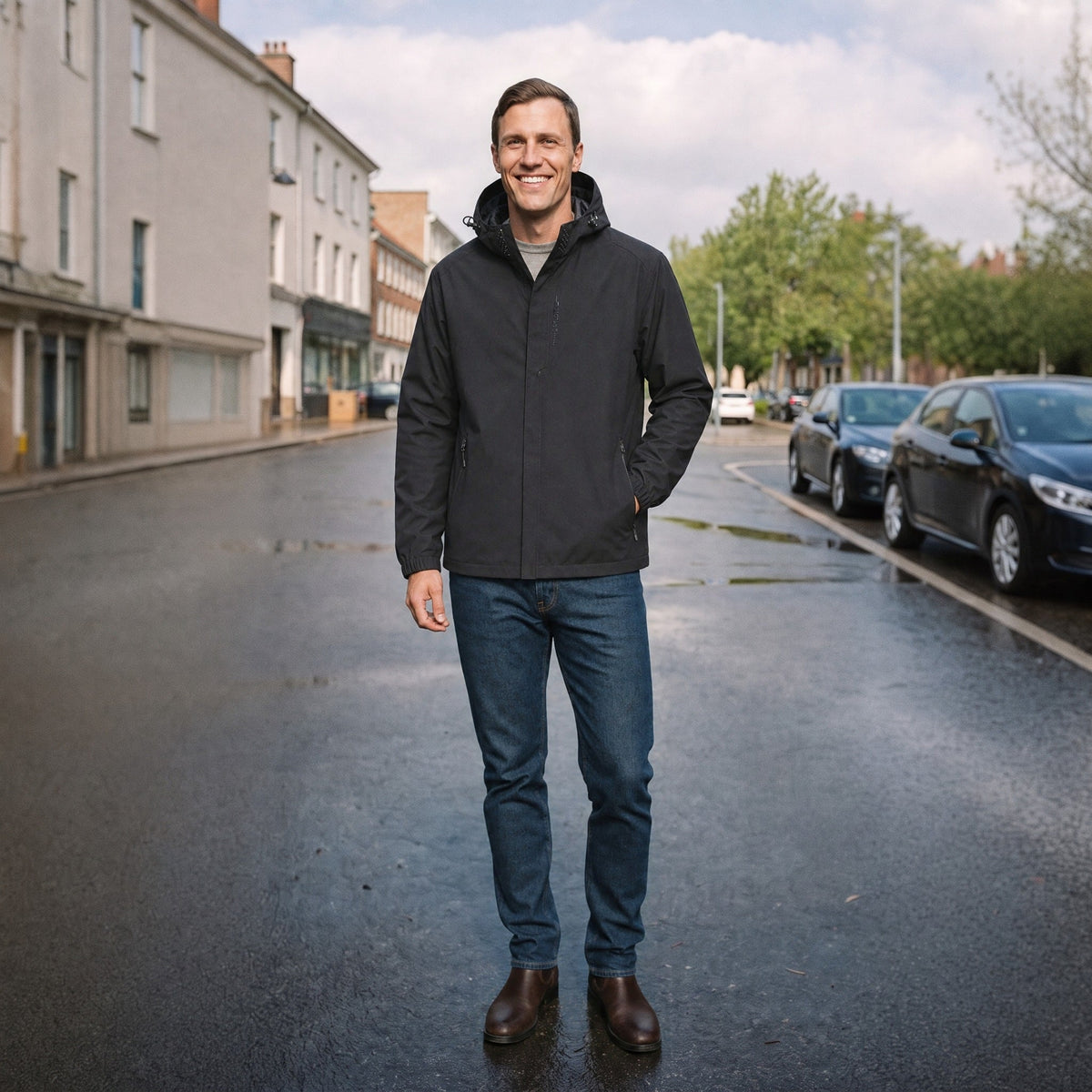 Wasserdichte Outdoorjacke Herren | Kapuze | Winddicht | Leicht