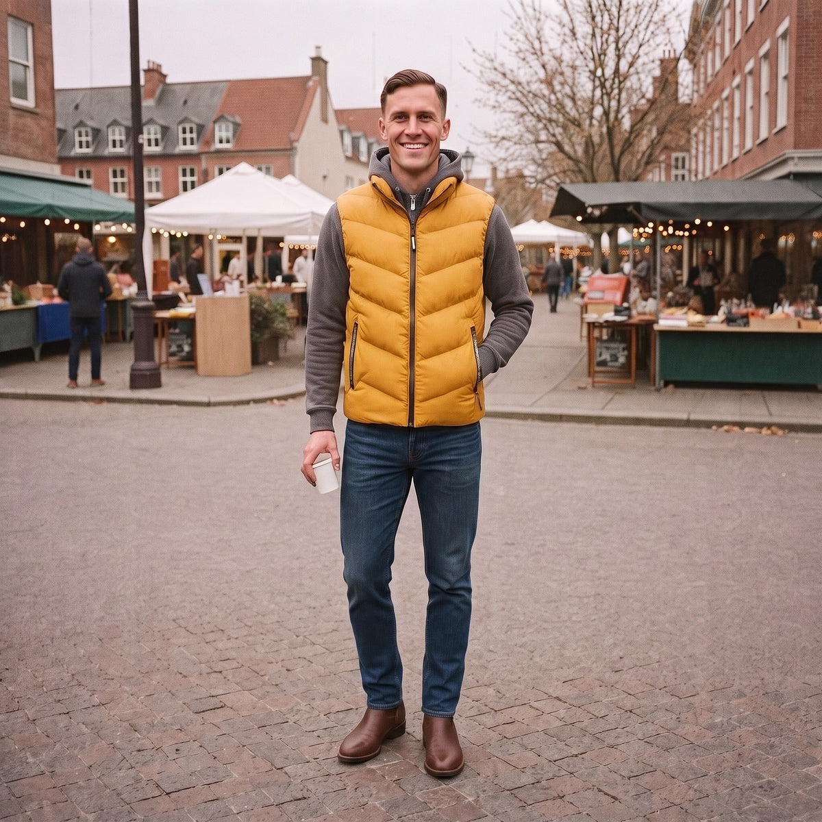 Pufferweste Herren | Gesteppt | Stehkragen | Bis 8XL