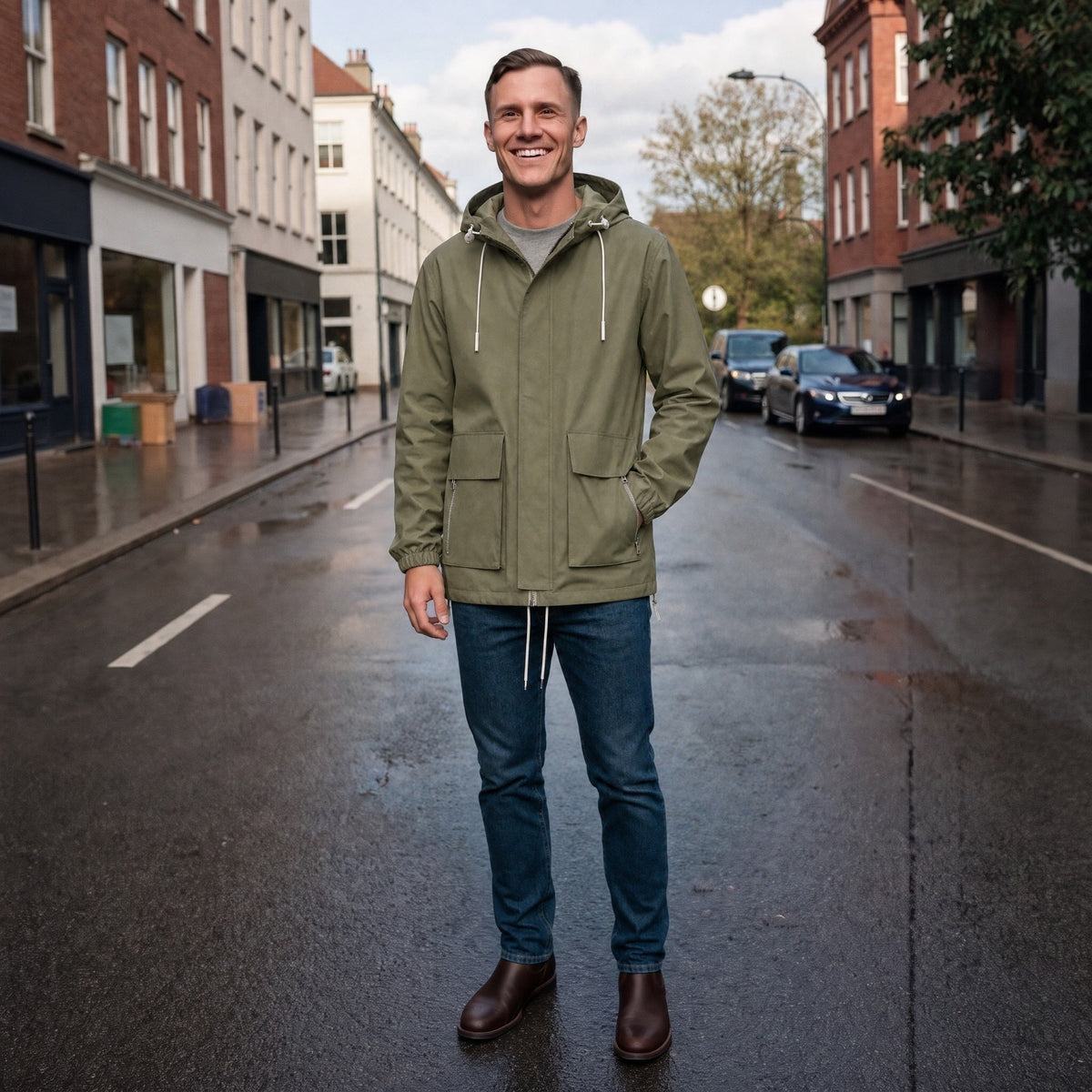 Leichter Windbreaker Herren | Kapuze | Wasserabweisend | Winddicht