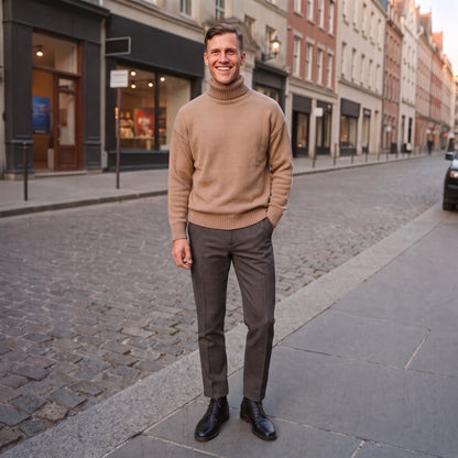 Oversized Rollkragenpullover Herren | Strick | Überschnittene Schultern