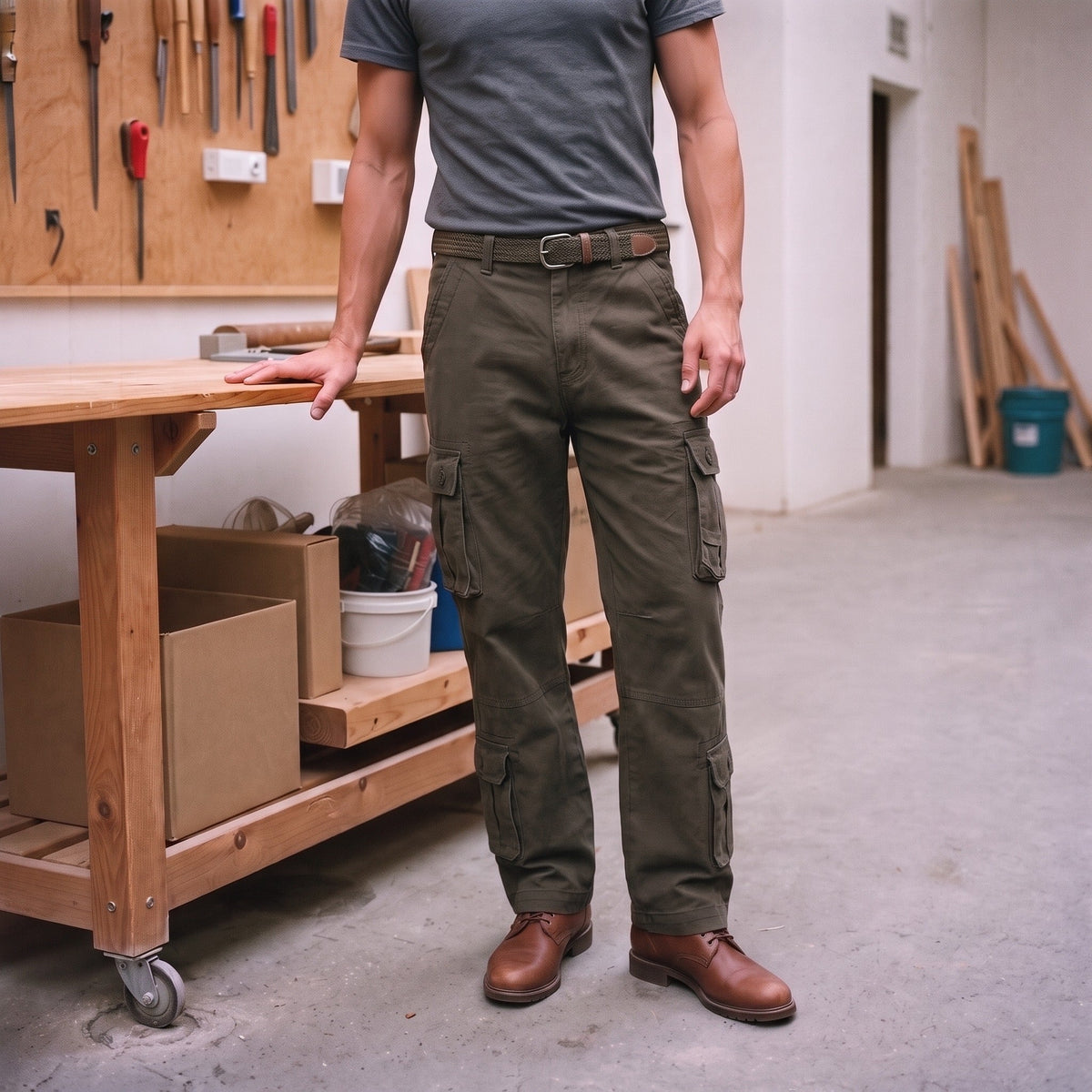 Arbeitshose Herren | Cargo | Baumwolle | 8 Taschen