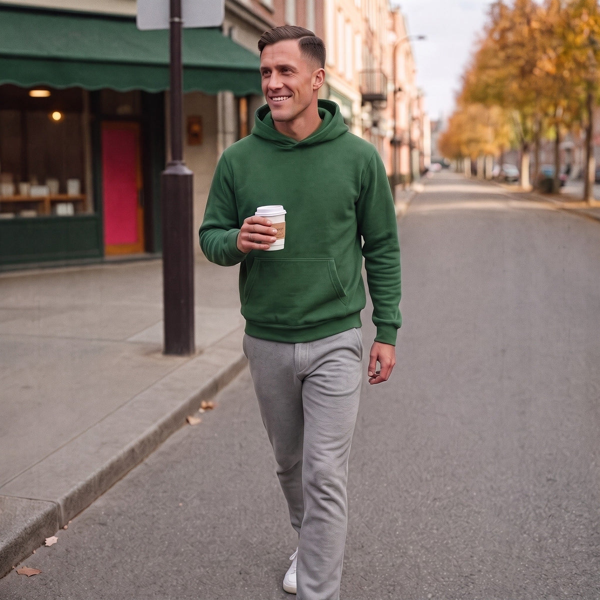 Hoodie Herren | Kängurutasche | Rippbündchen | Lässig