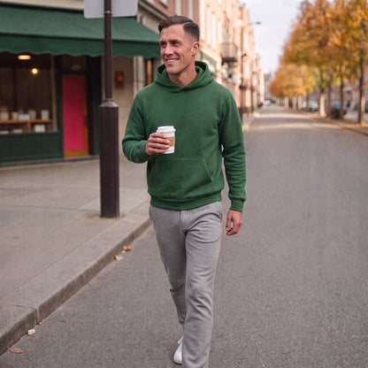 Hoodie Herren | Kängurutasche | Rippbündchen | Lässig