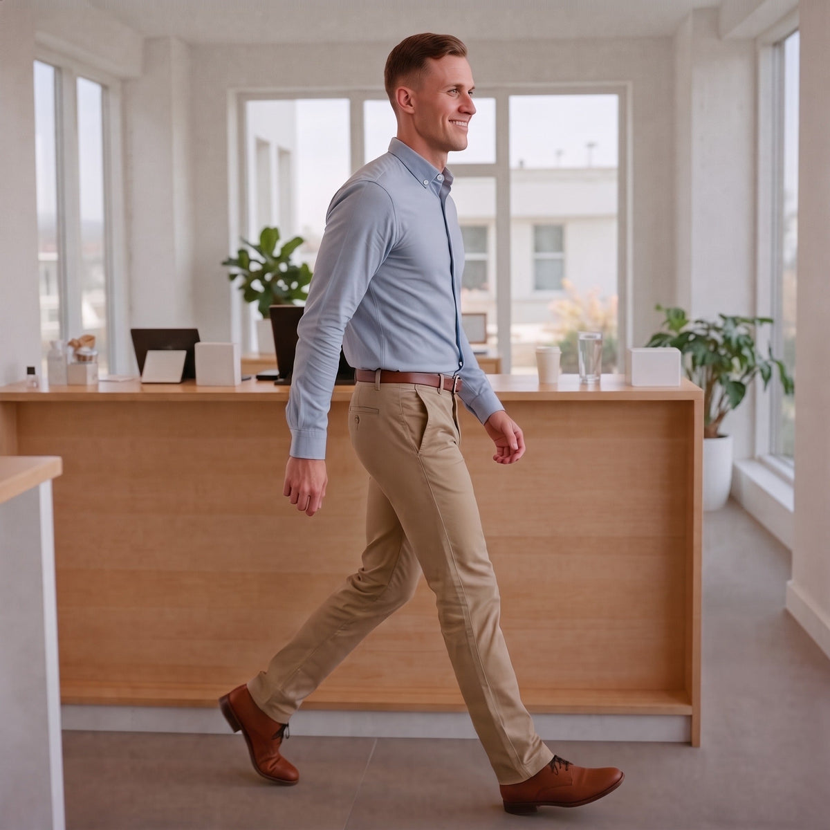 Stretch Chinohose Herren | Baumwolle | Gerades Bein