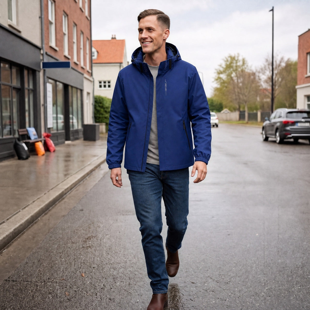 Wasserdichte Outdoorjacke Herren | Kapuze | Winddicht | Leicht