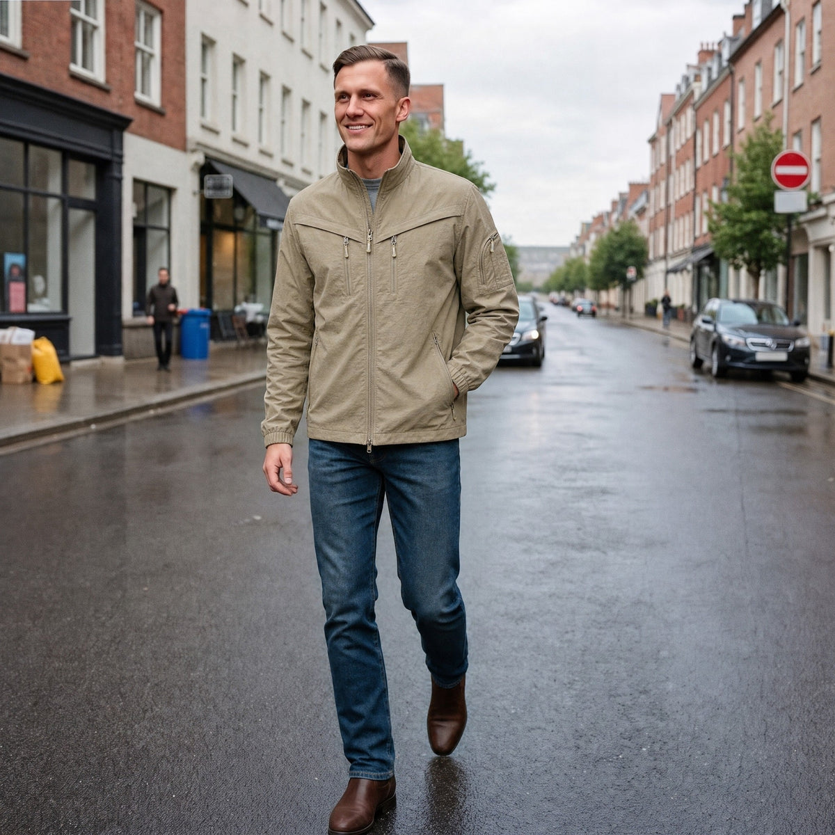 Fieldjacke Herren | Stehkragen | Wetterfest | Ärmeltasche