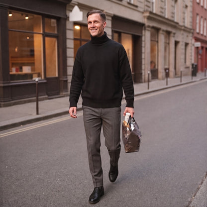 Oversized Rollkragenpullover Herren | Strick | Überschnittene Schultern
