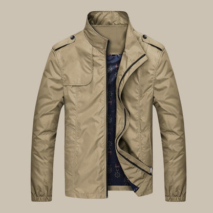 Khaki Windbreaker, Vorderseite mit gemustertem Futter