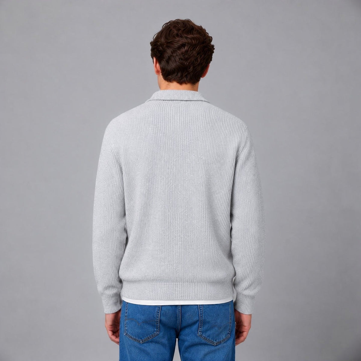 Polo Pullover Herren | Strick | Knopfleiste | Leicht
