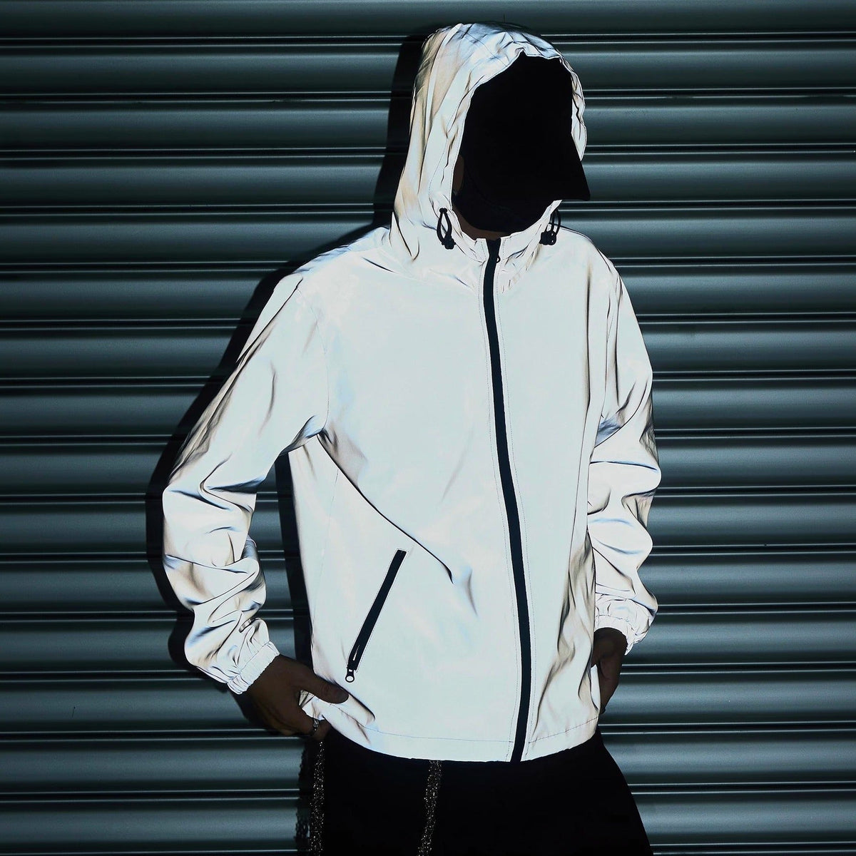 Reflektierende Windjacke Herren | Kapuze | Leicht