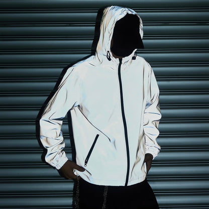 Reflektierende Windjacke Herren | Kapuze | Leicht