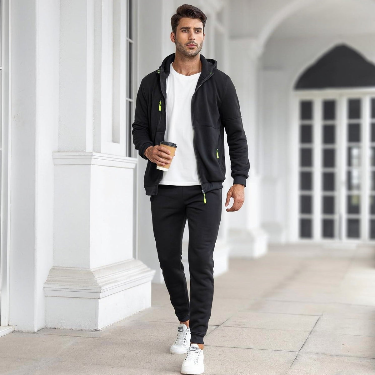Jogginganzug Herren mit Reißverschlusstaschen | Zip Hoodie | 4 Farben