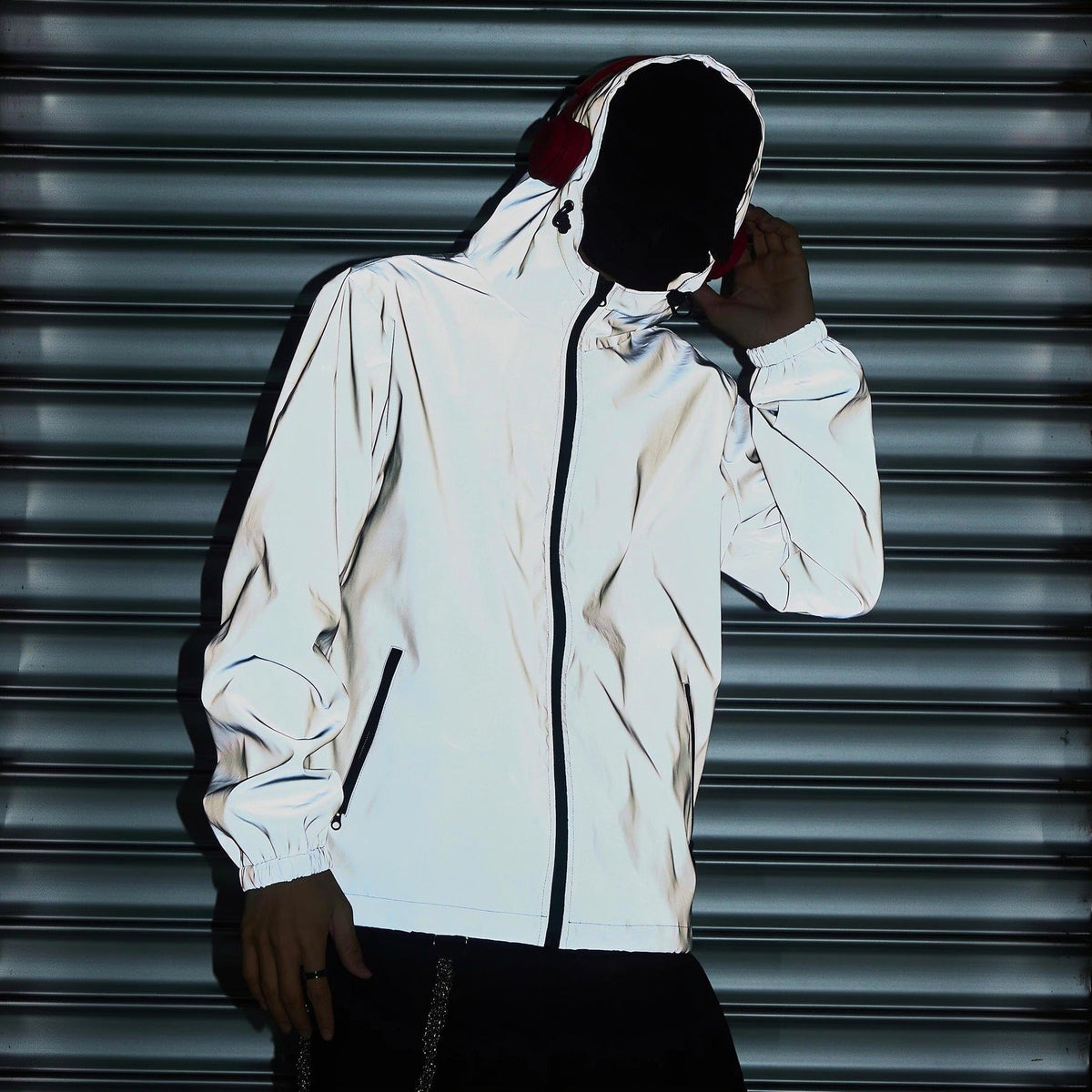 Reflektierende Windjacke Herren | Kapuze | Leicht