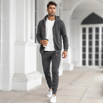 Jogginganzug Herren mit Reißverschlusstaschen | Zip Hoodie | 4 Farben