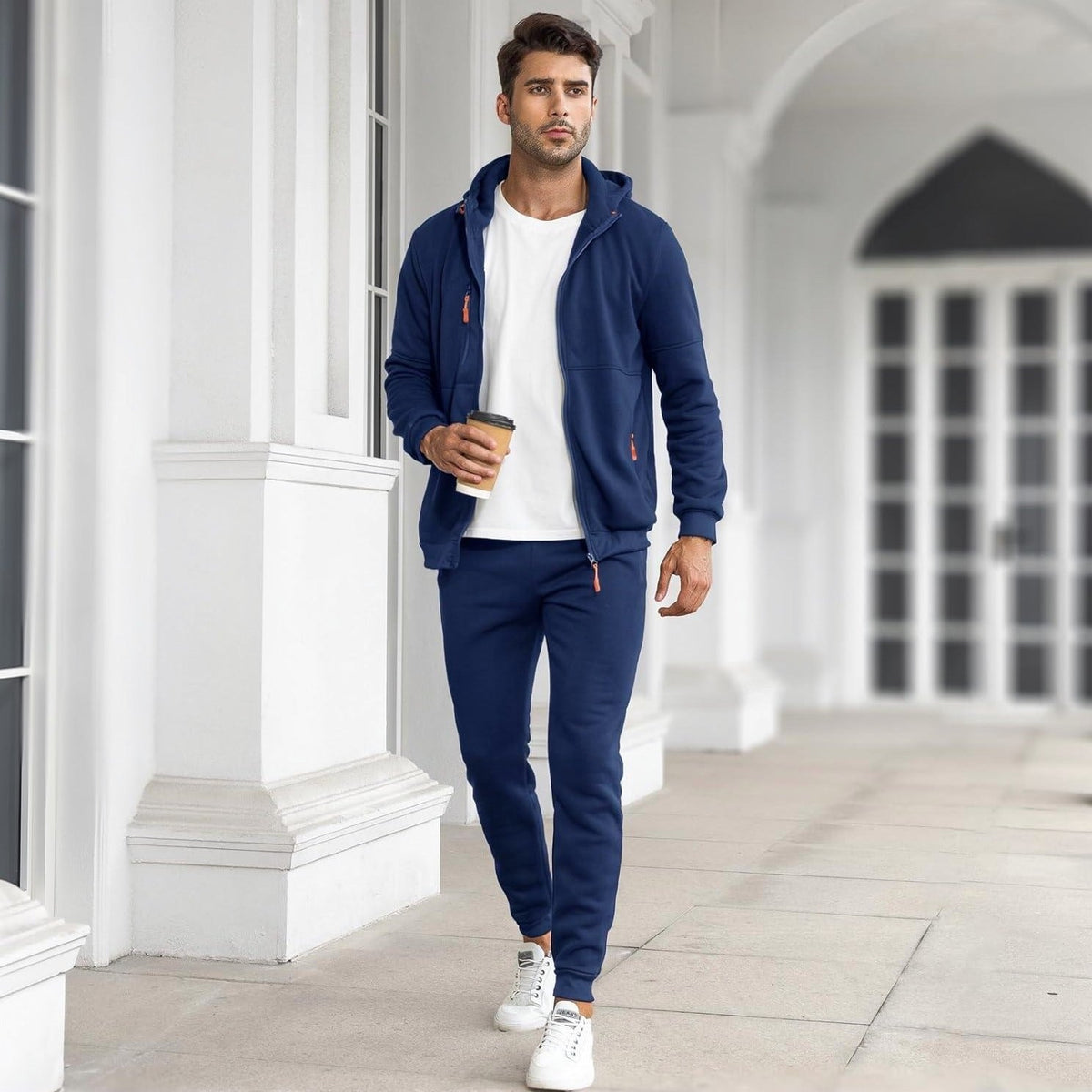Jogginganzug Herren mit Reißverschlusstaschen | Zip Hoodie | 4 Farben