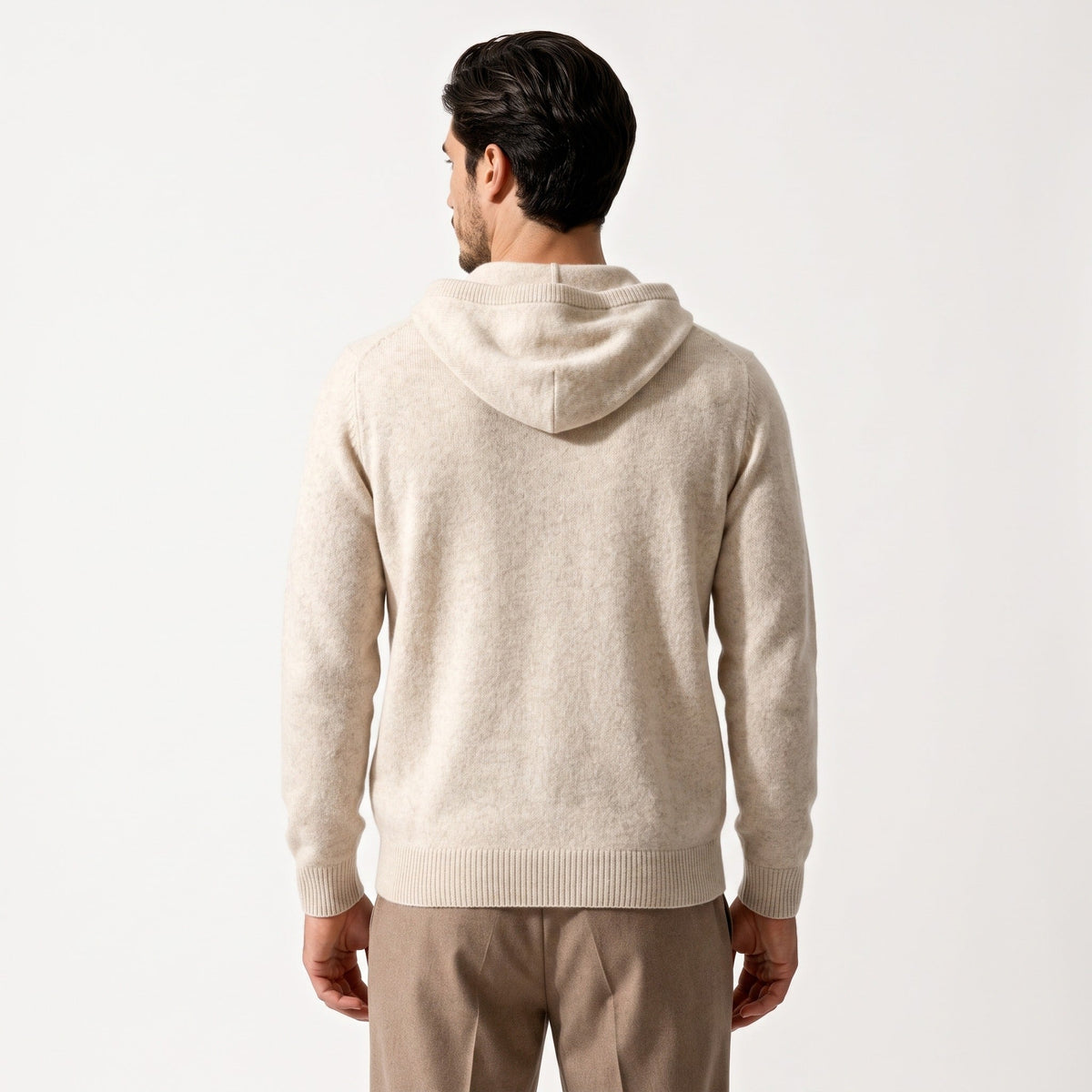 Feinstrick Hoodie Herren | Kordelzug | Langarm | Smart Casual