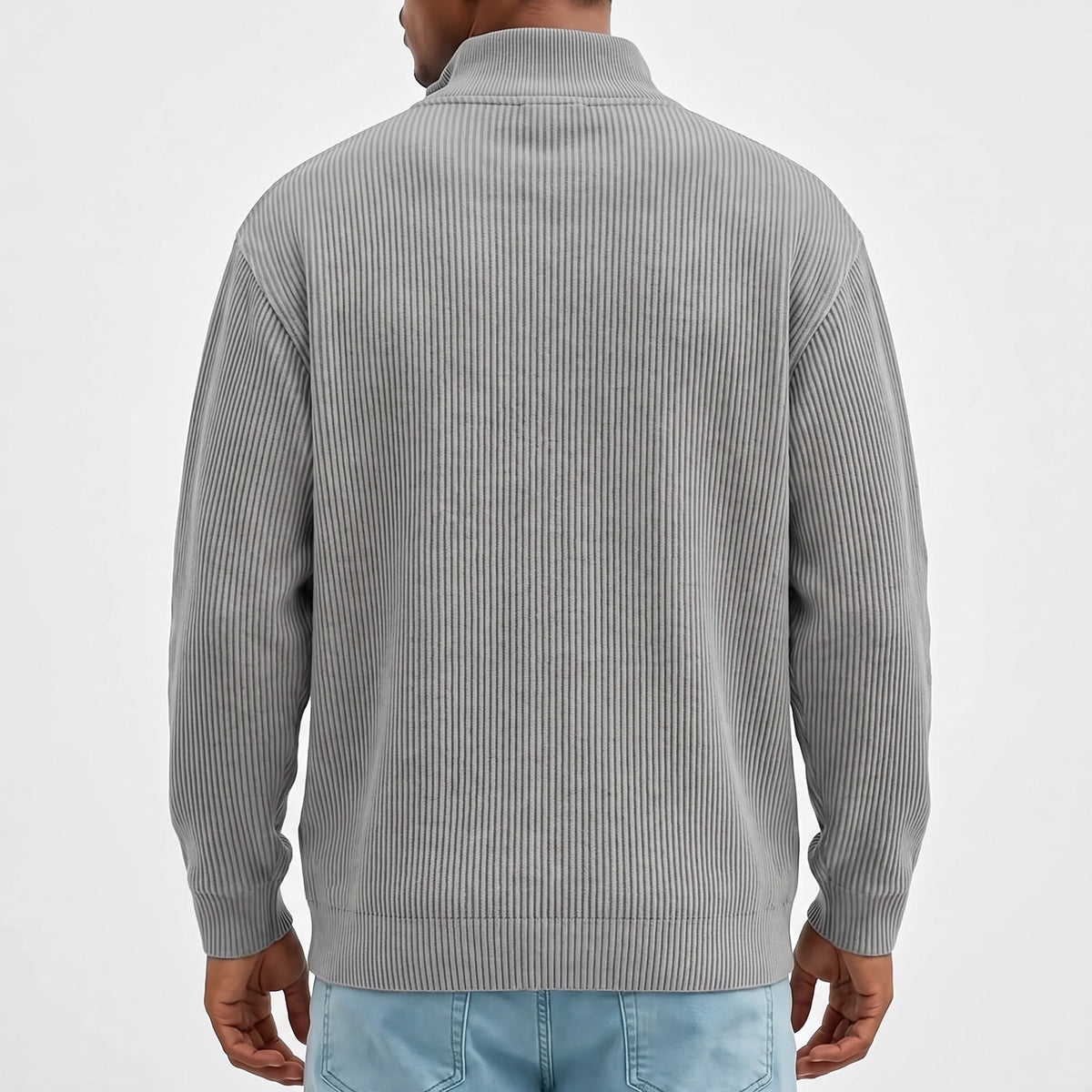 Half Zip Pullover Herren | Rippstrick | Lockere Passform | 10 Farben-Chaps Herrenmode