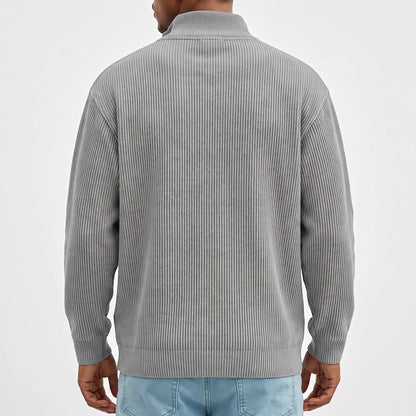 Half Zip Pullover Herren | Rippstrick | Lockere Passform | 10 Farben-Chaps Herrenmode