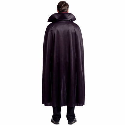 Vampir Kostüm Erwachsene | Langer Umhang | Rüschenhemd | Weste-Chaps Herrenmode