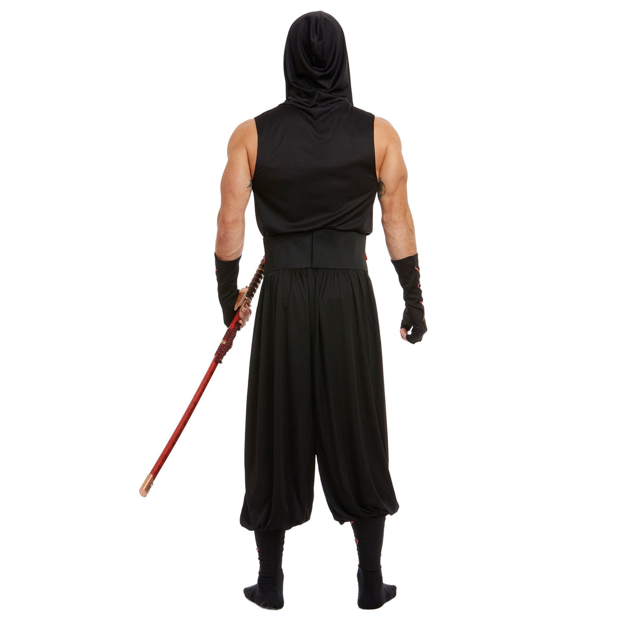 Ninja Kostüm Herren | Drachen Print | Maske | Gürtel | Hose