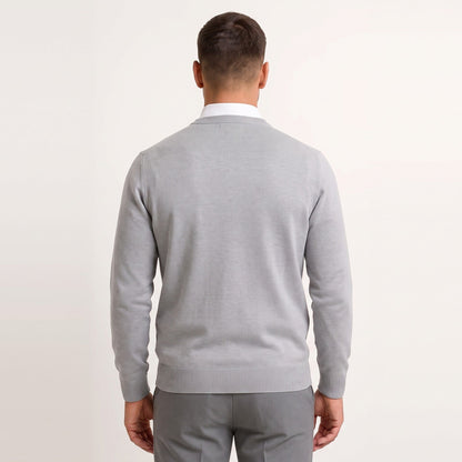 V-Ausschnitt Pullover Herren | Feinstrick | Klassisch | Rippbündchen