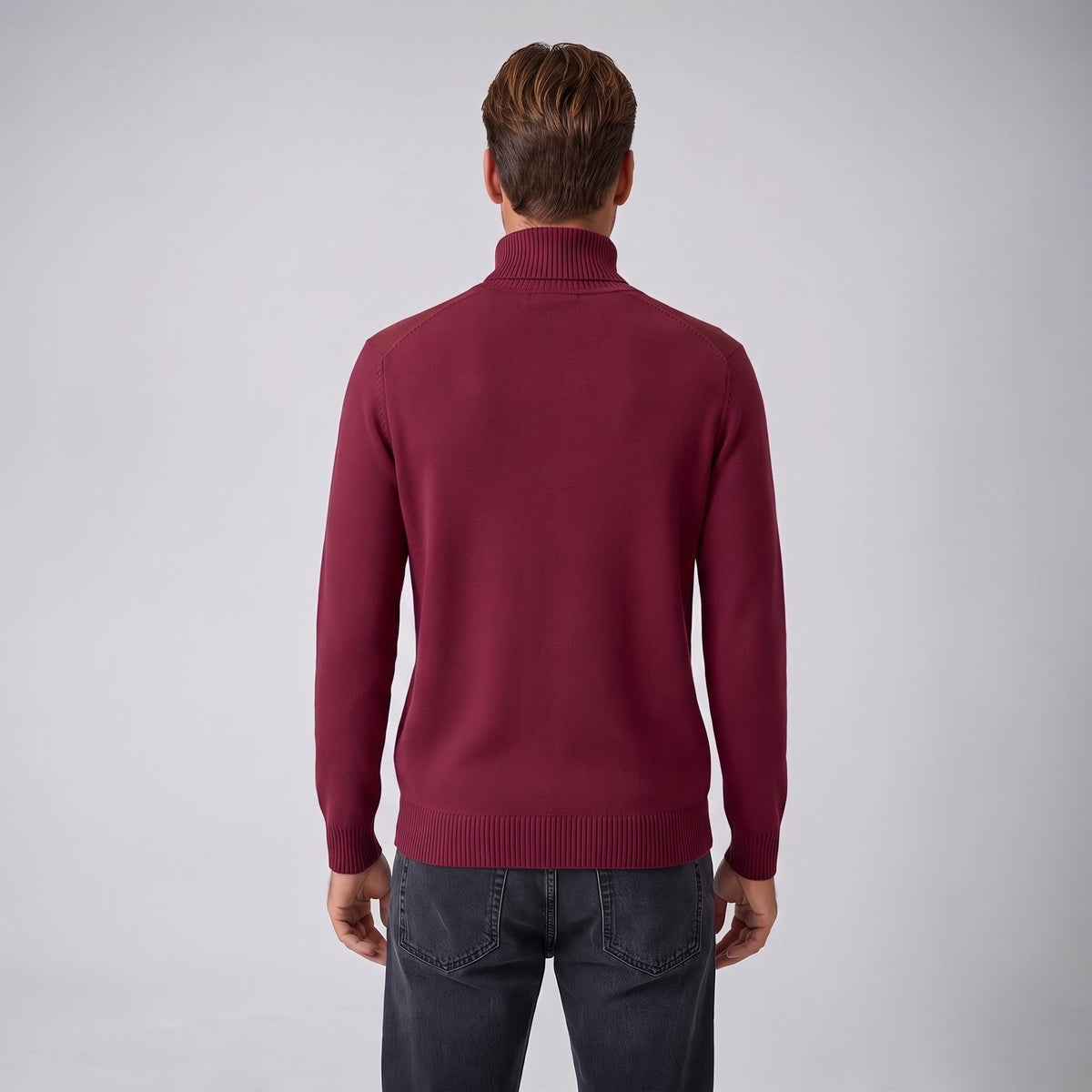 Rollkragenpullover Herren | Feinstrick | Gerippter Kragen | Gerader Schnitt