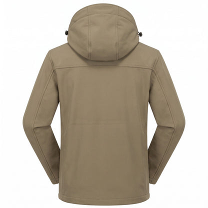 Leichte Softshelljacke Herren | Kapuze | Wasserabweisend | Vier Reißverschlusstaschen