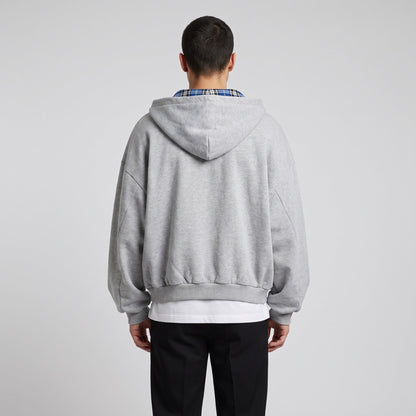 Wende Hoodie Herren | Reißverschluss | Oversized | Kariert