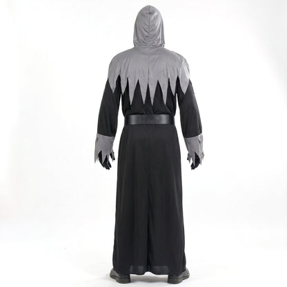 Sensenmann Kostüm | Kapuzengewand | Maske | Totenkopf Gürtel-Chaps Herrenmode