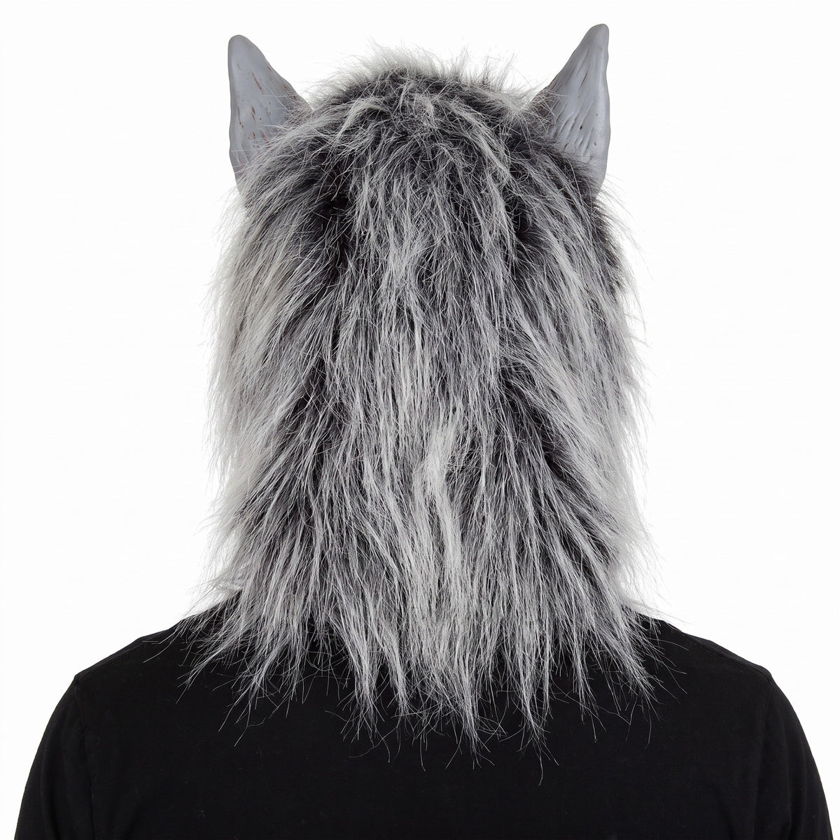Werwolf Maske Grau | Latex | Kunstfell | Offenes Maul | Vollkopf