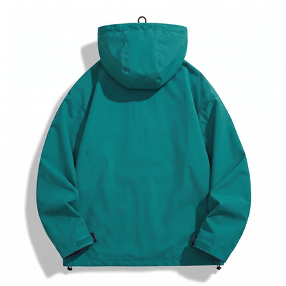 Sportliche Regenjacke Herren | Kapuze | Reißverschlusstaschen | Hüftlang