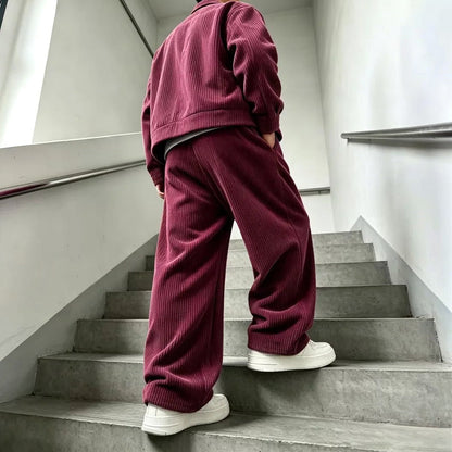 Cordanzug Herren | Jacke mit Reißverschluss | Weite Hose | 5 Farben-Chaps Herrenmode