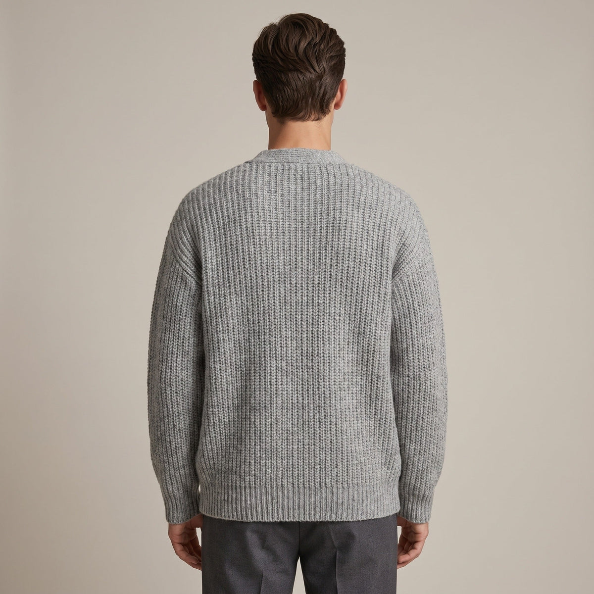 Strickjacke Herren | Rippstrick | Knopfleiste | Aufgesetzte Taschen