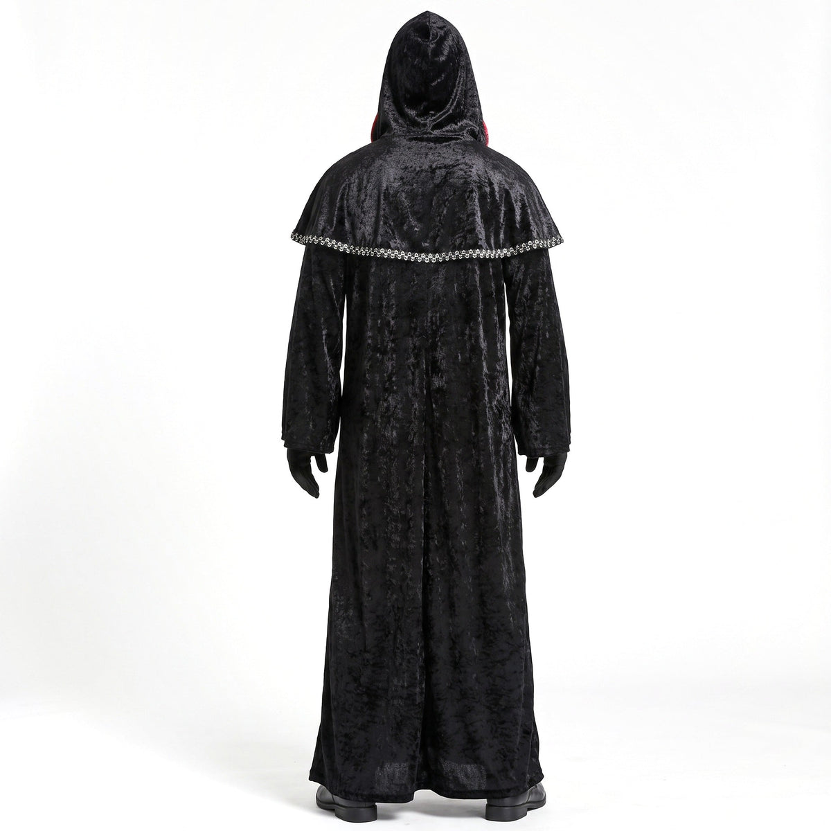 Gothic Vampir Robe | Kapuze | Schulterumhang | Medaillons-Chaps Herrenmode
