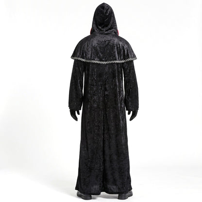 Gothic Vampir Robe | Kapuze | Schulterumhang | Medaillons-Chaps Herrenmode