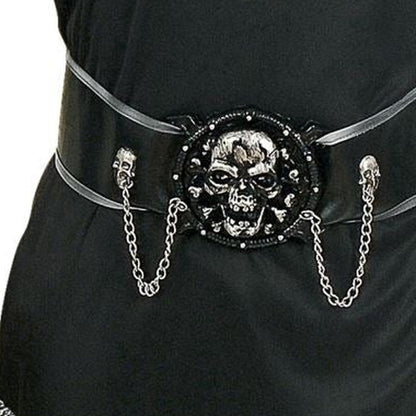 Sensenmann Kostüm | Kapuzengewand | Maske | Totenkopf Gürtel-Chaps Herrenmode
