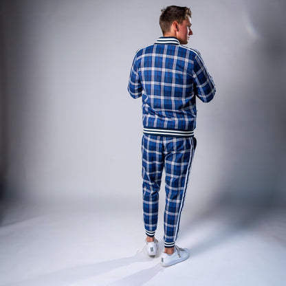 Karierter Trainingsanzug Herren | Jacke mit Reißverschluss | Jogginghose