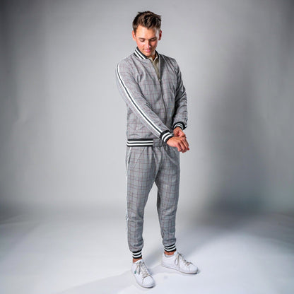 Karierter Trainingsanzug Herren | Jacke mit Reißverschluss | Jogginghose
