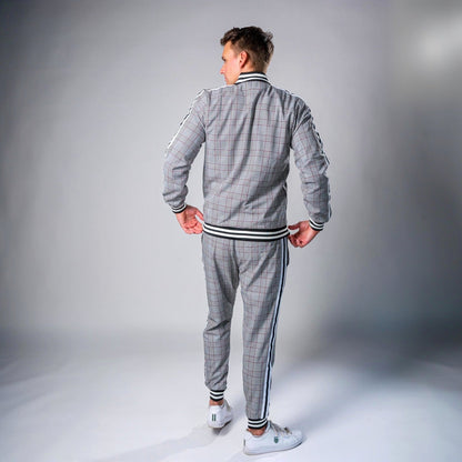 Karierter Trainingsanzug Herren | Jacke mit Reißverschluss | Jogginghose