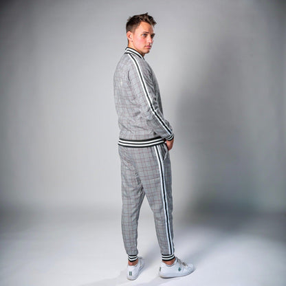 Karierter Trainingsanzug Herren | Jacke mit Reißverschluss | Jogginghose