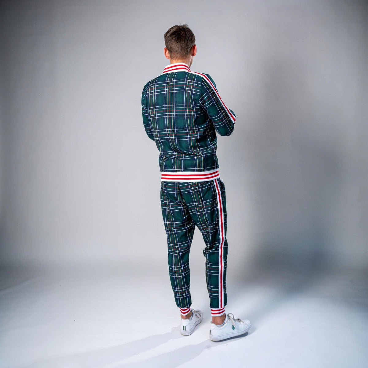 Karierter Trainingsanzug Herren | Jacke mit Reißverschluss | Jogginghose