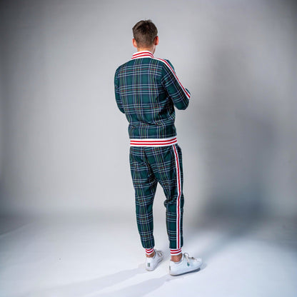 Karierter Trainingsanzug Herren | Jacke mit Reißverschluss | Jogginghose
