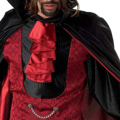 Dracula Kostüm Rot | Weste mit Ärmeln | Halstuch | Umhang