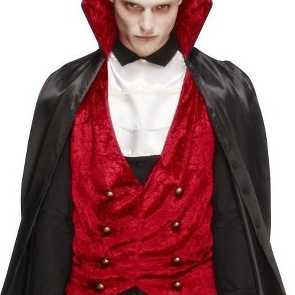 Graf Dracula Kostüm | Umhang | Samtweste | Plastron-Chaps Herrenmode
